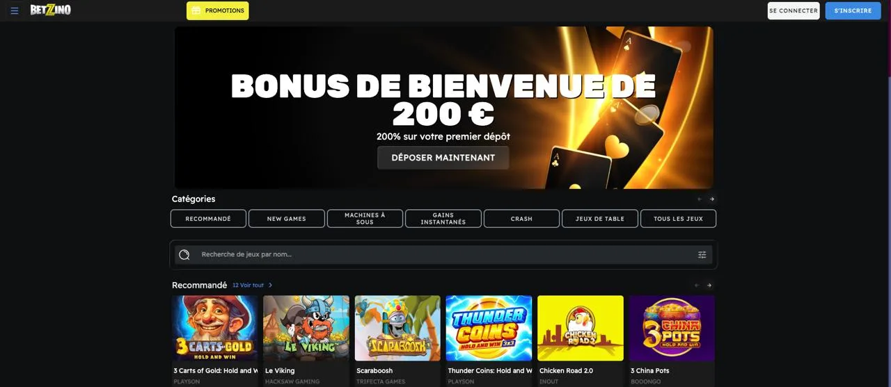 Betzino Casino connexion